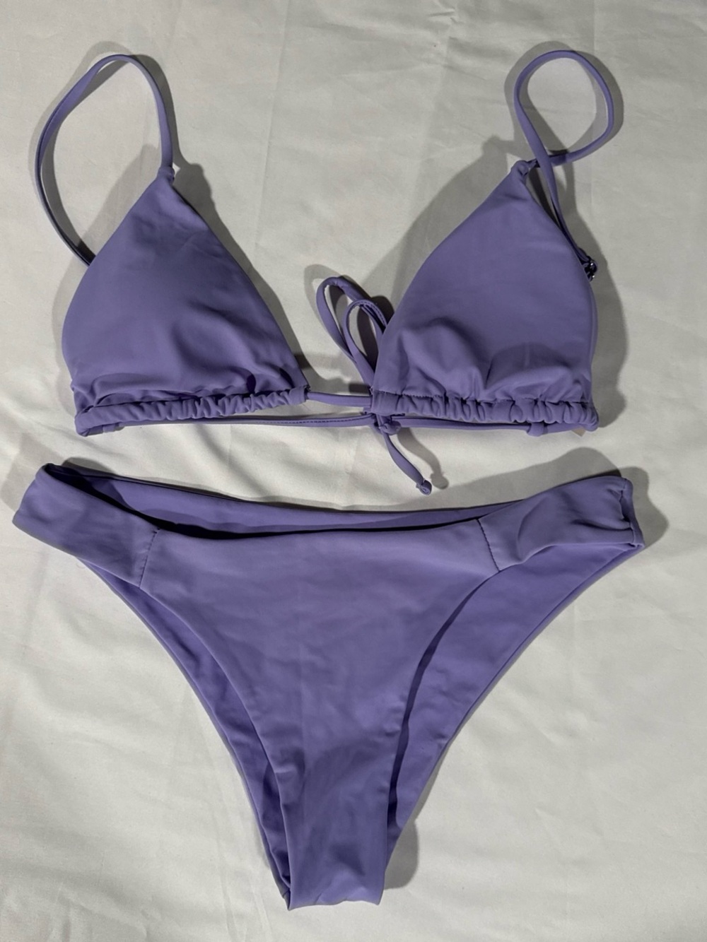 Lavender Triangle Bikini Set with Adjustable Straps